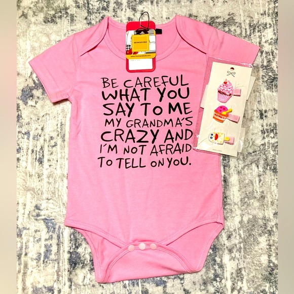 Other - BUNDLE DEAL‼️ Be Careful What You Say Boy / Girl Onesie/ 3-Pack Hair Bows